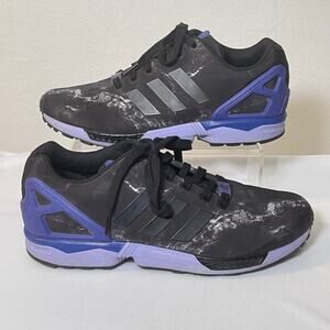 Adidas Torsion ZX Flux Shoes Womens 9.5 Black Purple Athletic Trainers Sneakers
